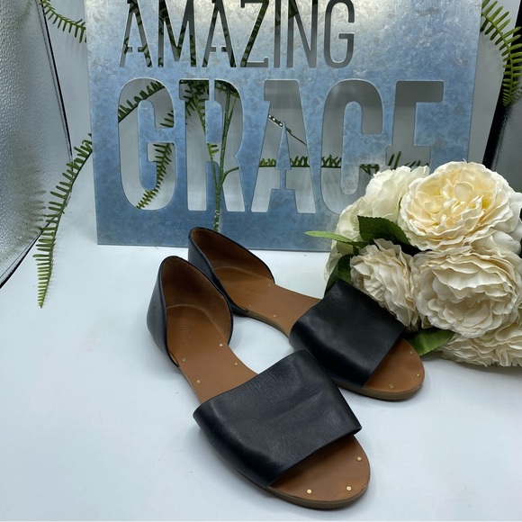 Madewell Sz 6 Thea Black Leather Sandals - Picture 4 of 7